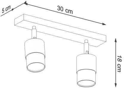 Sollux SL.1065 - Faretto NERO 2xGU10/40W/230V nero/cromo lucido