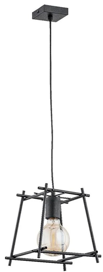 Lampadario a sospensione con filo NETI 1xE27/15W/230V nero