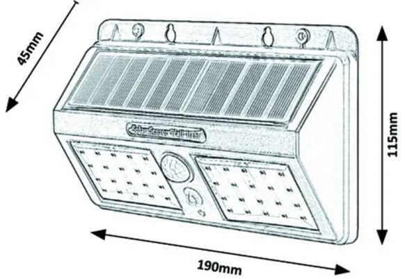 Rabalux 7881 - Lampada da parete solare LED con sensore IP44