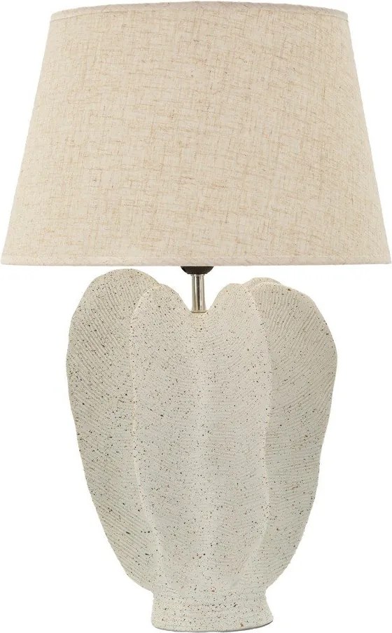 Lampada da tavolo color crema con paralume in tessuto (altezza totale 63 cm) Ester – Mauro Ferretti