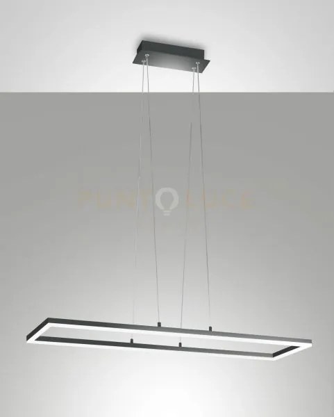 Bard sospensione antracite l.92x32cm a led 3000k - 52w - 5180 lm di...