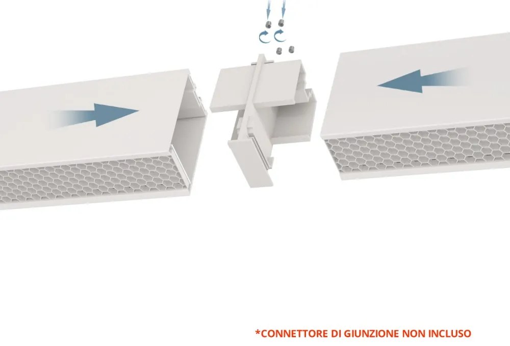 Plafoniera Lineare LED 40W 120cm DALI2 - driver Philips Bianca o nera Colore Bianco Variabile CCT, Colore del corpo Bianco