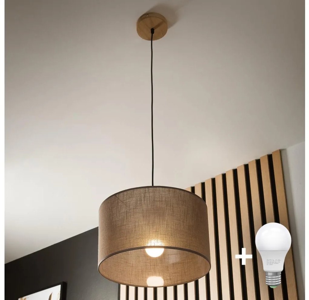 Brilagi - LED Lampadario a sospensione con filo ANTHONY 1xE27/60W/230V quercia/marrone