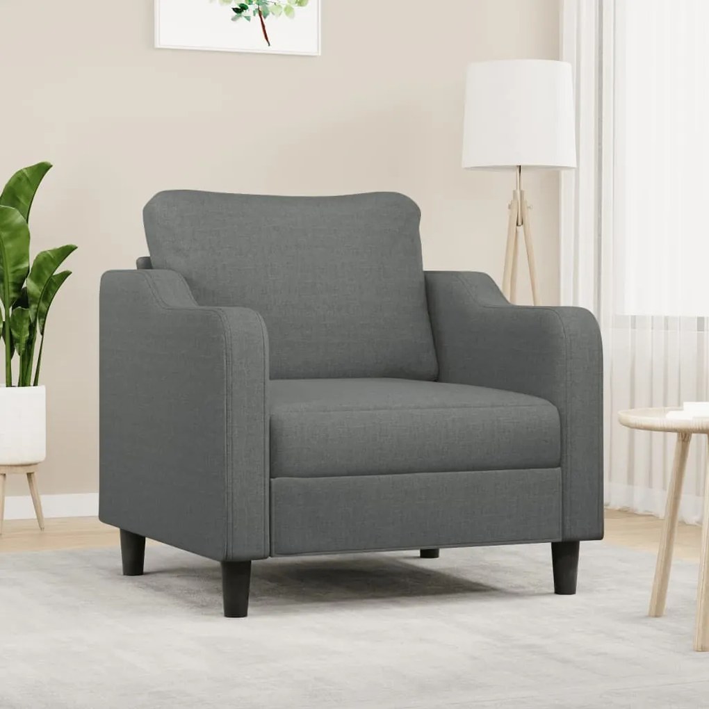 Poltrona Grigio Scuro 60 Cm İn Tessuto /