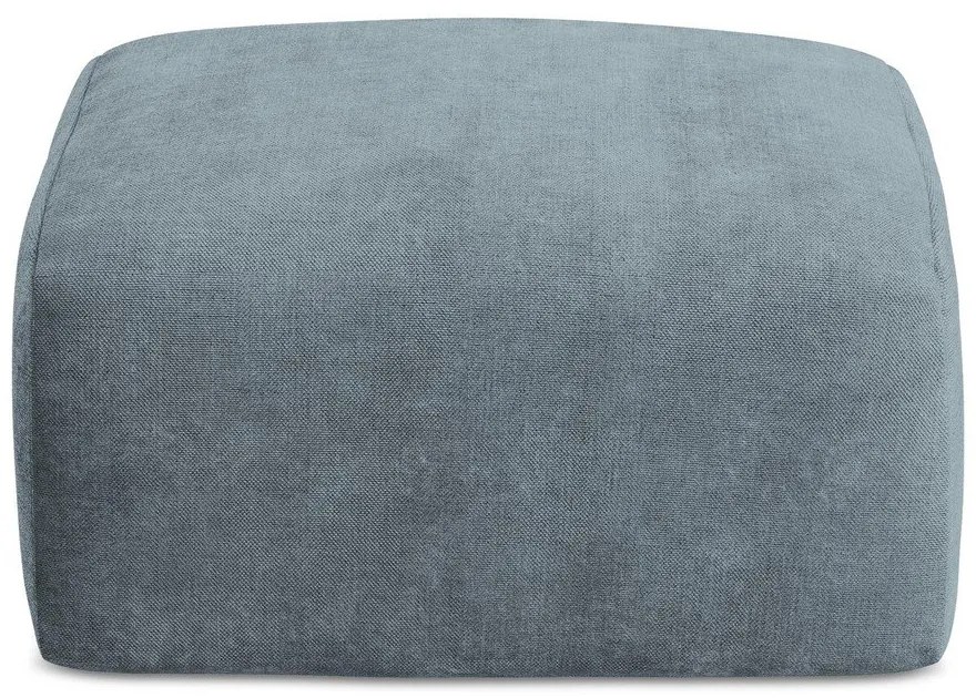 Poggiapiedi blu con rivestimento in ciniglia Leila – Makamii