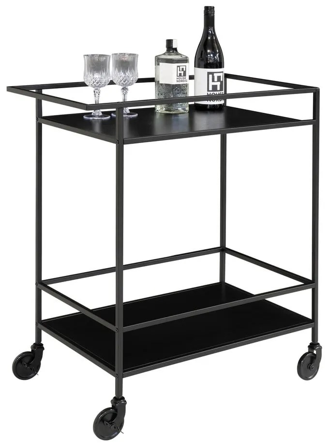 Carrello bar nero con struttura in acciaio Vita - House Nordic