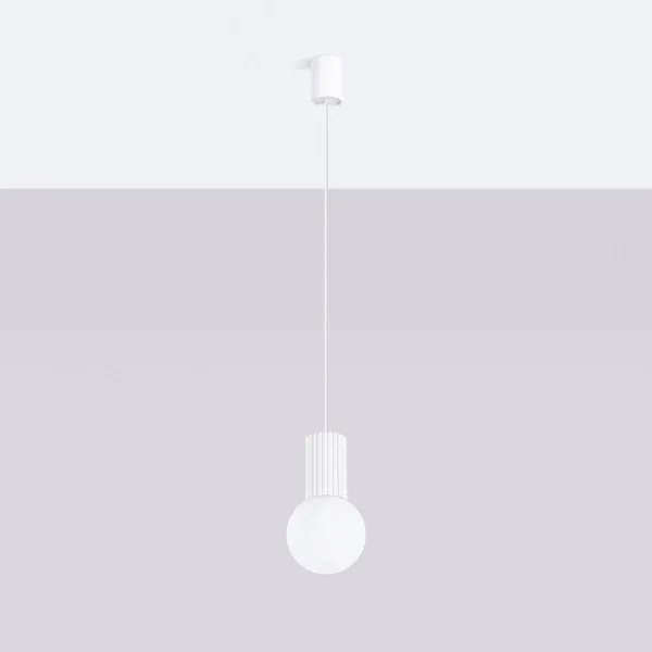 Sollux SL.1709 - Lampadario a sospensione con filo HALO 1xG9/8W/230V diametro 12 cm bianco