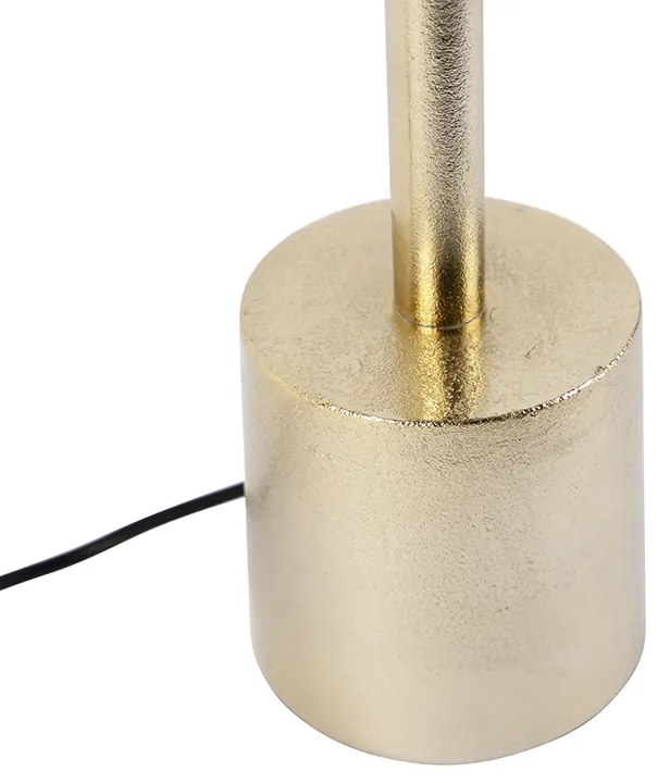 Lampada da tavolo Art Déco oro e nero con paralume in cotone 45 cm - Diverso