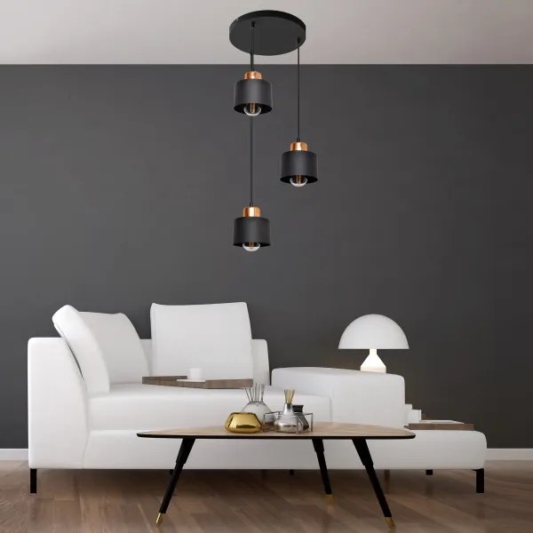 Lampadario a sospensione con filo EDISON 3xE27/15W/230V