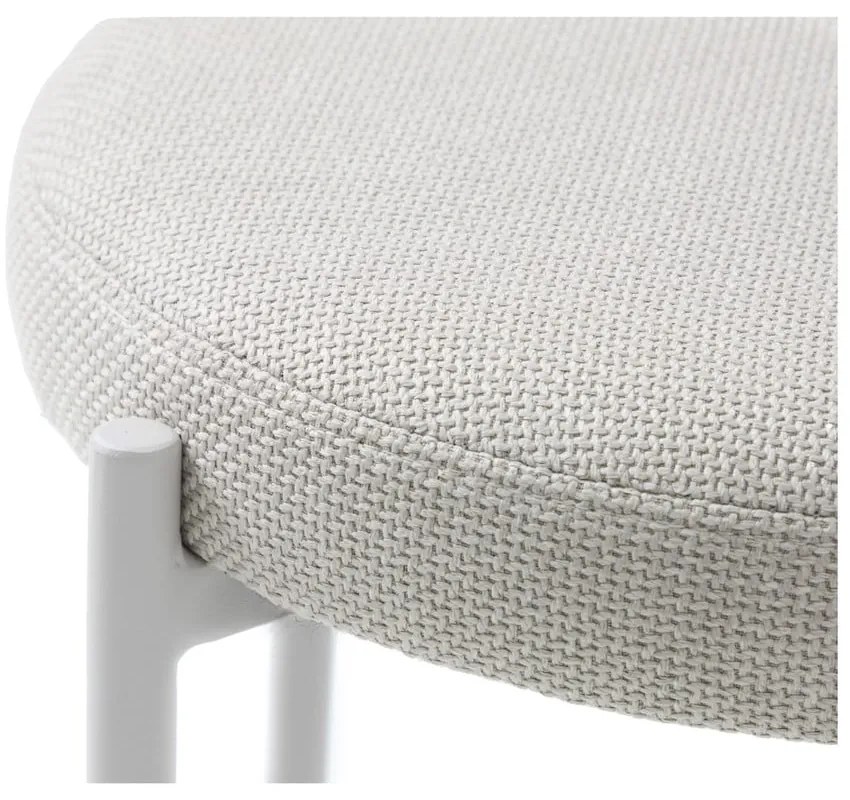 Sgabello color crema in metallo impilabile Pelican – Unique Furniture