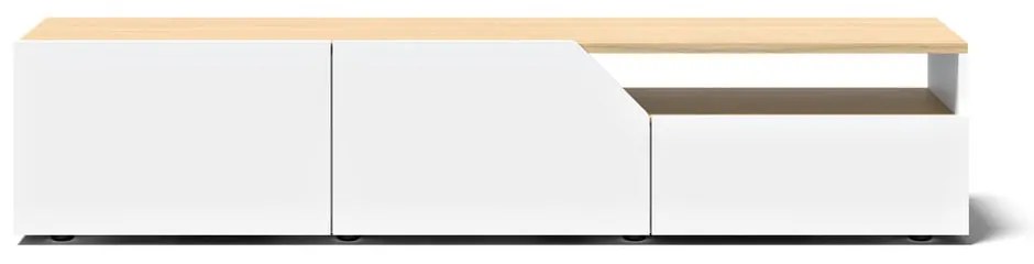 Tavolo TV bianco in rovere 180x38 cm Verone - TemaHome