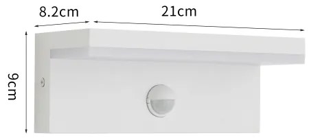 Brilagi - LED applique da esterno con sensore TESSI LED/10W/230V bianco IP54