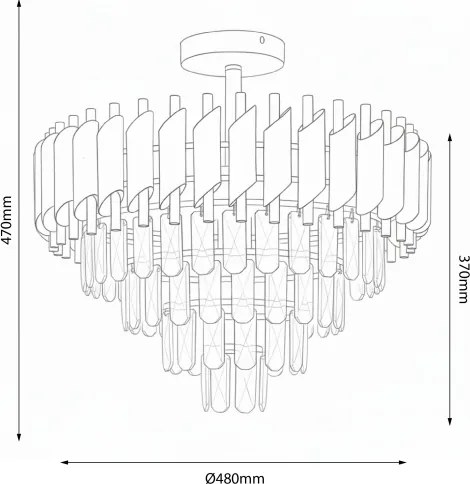Brilagi - Lampadario a soffitto ECLIPSE 7xE14/10W/230V Ø 48 cm nero/oro