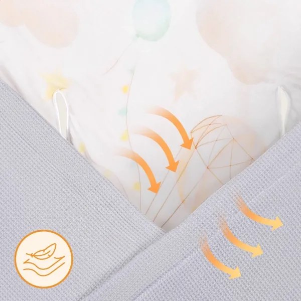 Lionelo - Sacco avvolgente per seggiolino auto TRAVEL SWADDLE 90x90 cm Grigio Baloon