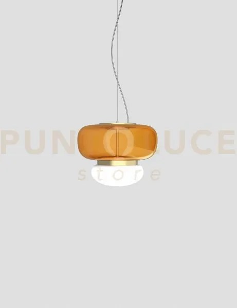 Faro sospensione p ambra scura bianco ottone verniciato l2202 led 2...