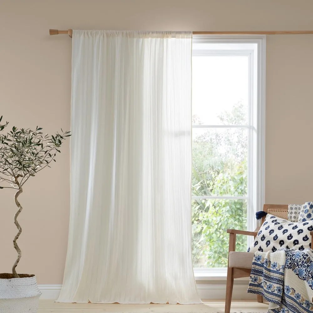 Tenda sottile bianca in cotone 140x137 cm Zofia Broderie Anglaise – Pineapple Elephant