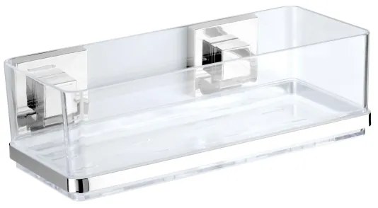 WENKO 22692100-Mensola VACUUM-LOC QUADRO ED 25,5x14 cm argento/trasparente