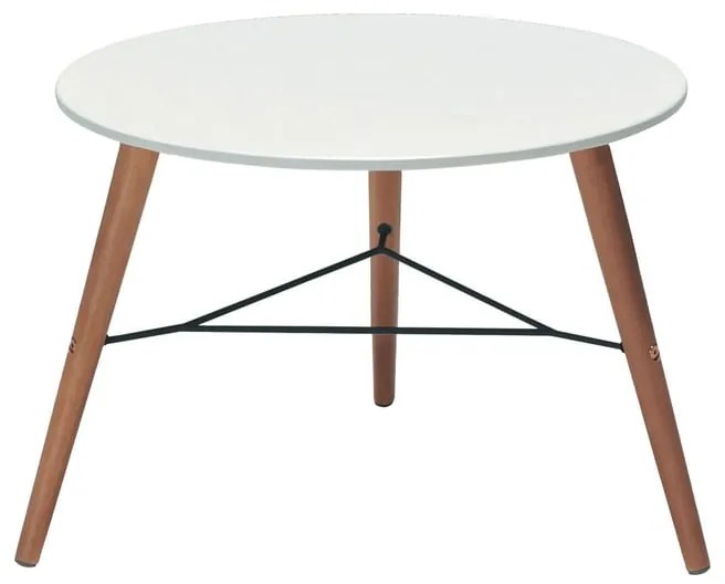 Tavolino da esterno Chamonix in eucalipto con piano in composito bianco per 2 persone Ø 60 cm