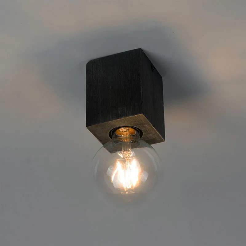 Faretto rustico in legno nero - Bloc