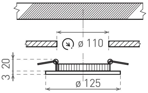 Lampada LED da incasso VEGA LED/6W/230V 2900/3900/5800K diametro 12,5 cm bianco
