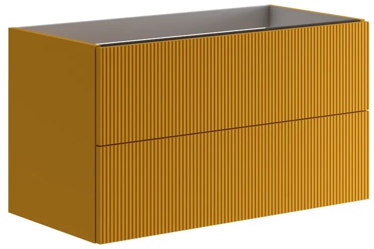 Mobile da bagno sotto lavabo Opera beige laccato opaco L 89.5 x H 50 x P 45.5 cm 2 cassetti, lavabo non incluso