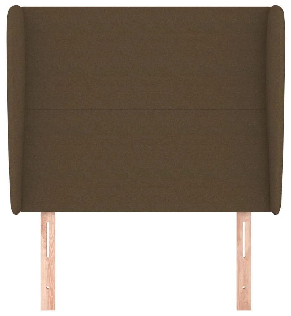 Testiera ad orecchio marrone scuro 103x23x118/128 cm in tessuto
