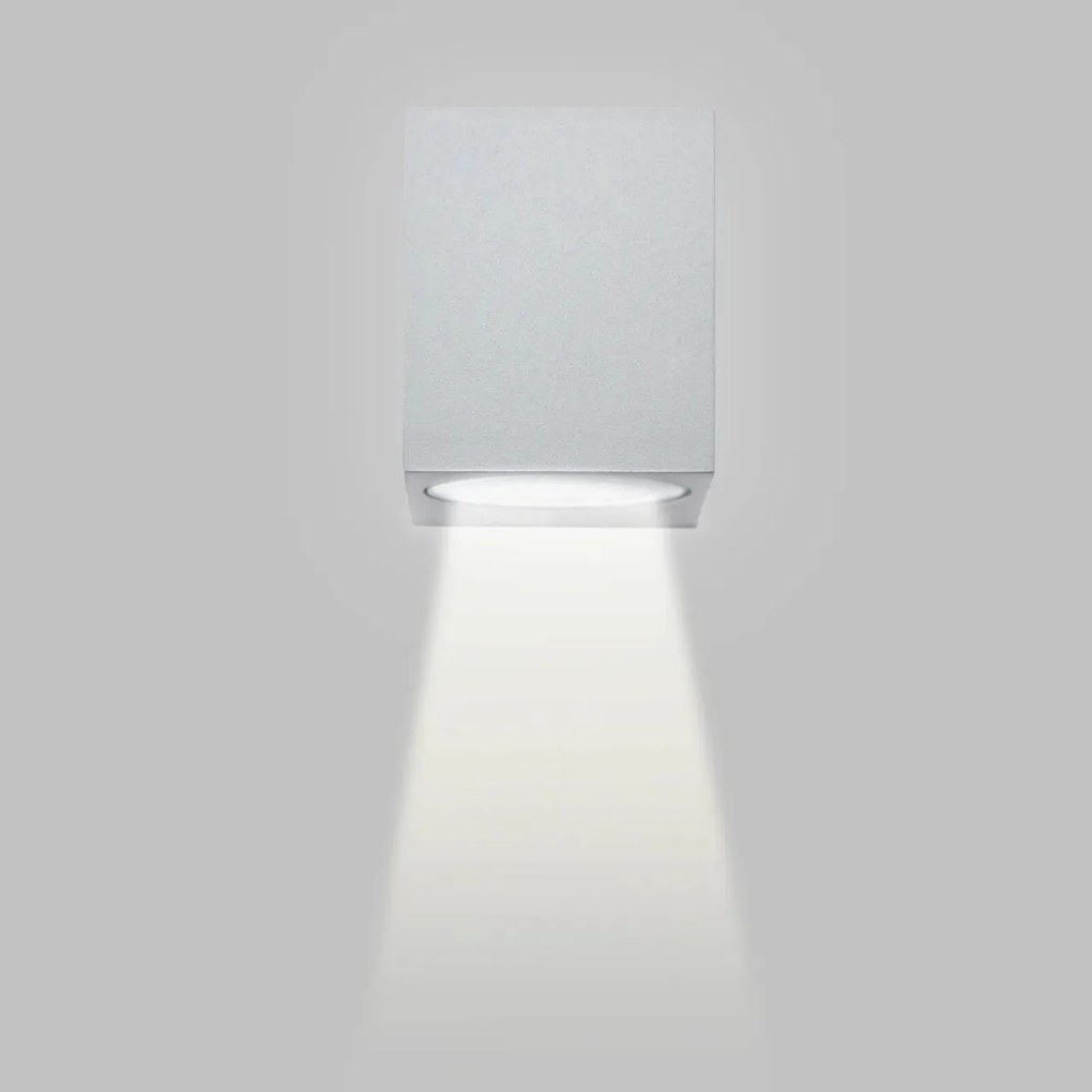 Applique Quadrata Monodirezionale IP65 - GU10 Grigio