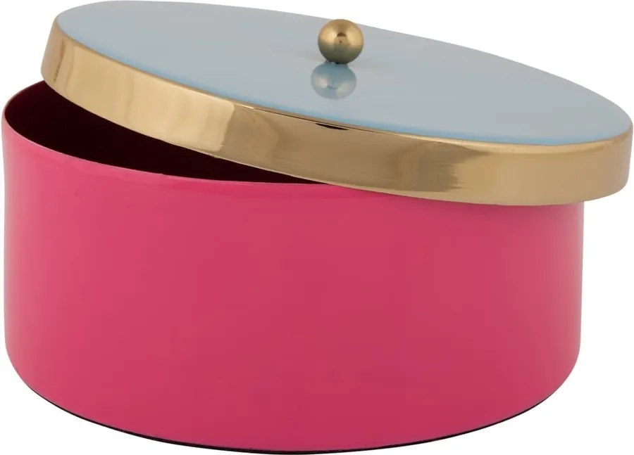 Scatola decorativa rosa in metallo ø 16x6 cm Double Funky – PT LIVING