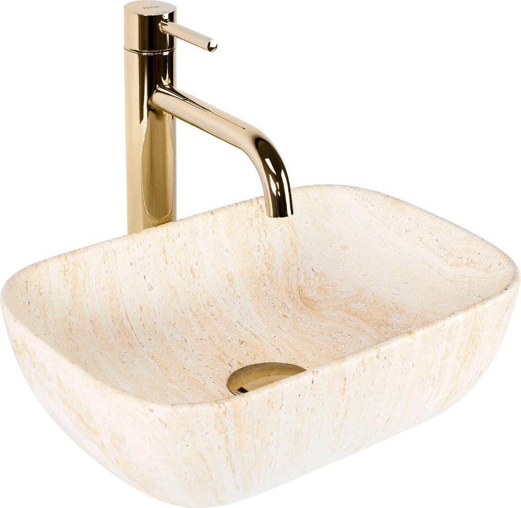 Lavabo da appoggio Rea BELINDA MINI TRAVERTINE MATT