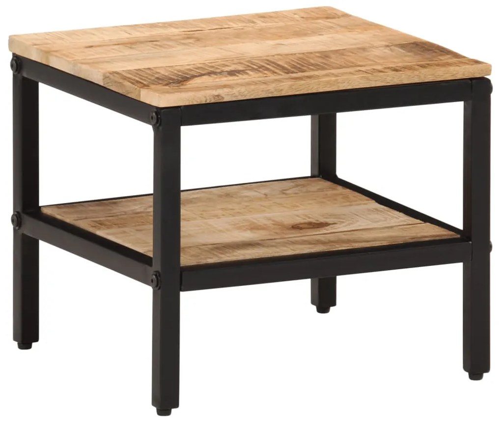 Tavolino Da Salotto 35x35x30 Cm Legno Massello Di Mango Grezzo /