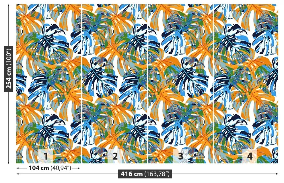 Carta da parati Foglie tropicali 104x70 cm