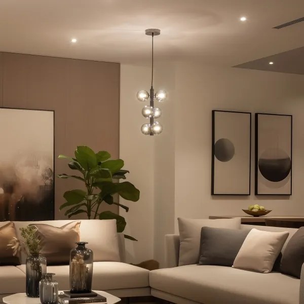 Brilagi - Lampadario LED a sospensione con cavo MILLA 6xG9/3W/230V nero cromato/fumé