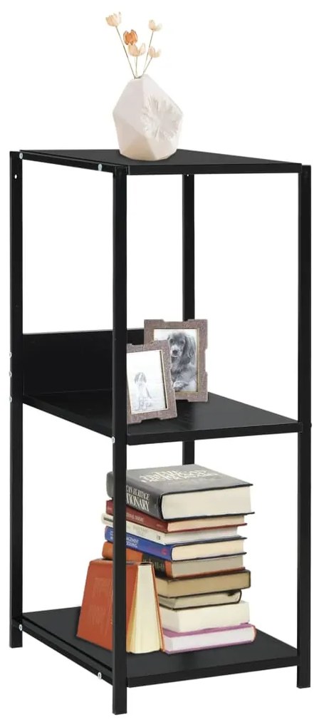 Scaffale Libri Piccolo Dritto Nero 33,5x39,6x79,7cm Multistrato /