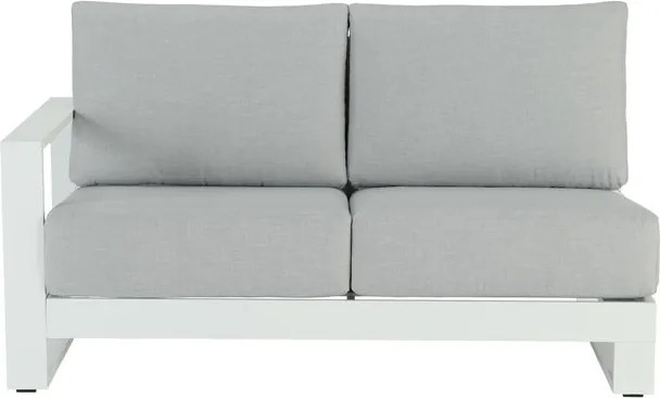 Divano da giardino con cuscino grigio e braccioli Athena NATERIAL da 2 posti, struttura in alluminio seduta in alluminio bianco, L 160 x H 91 x P 88 cm