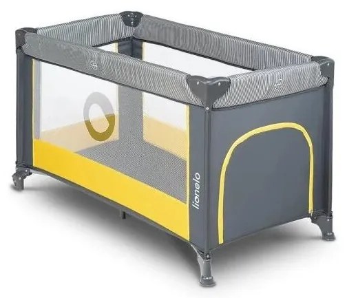 Lionelo - Culla da viaggio STEFI grigio/giallo