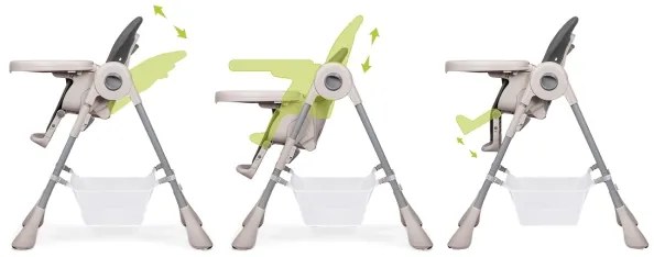 Lionelo - Sedia da pranzo per bambini ZANNA grigio