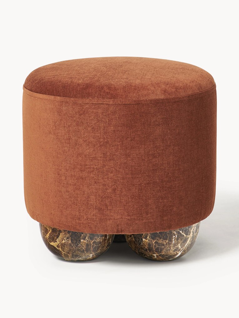 Pouf con piedini effetto marmo Lino