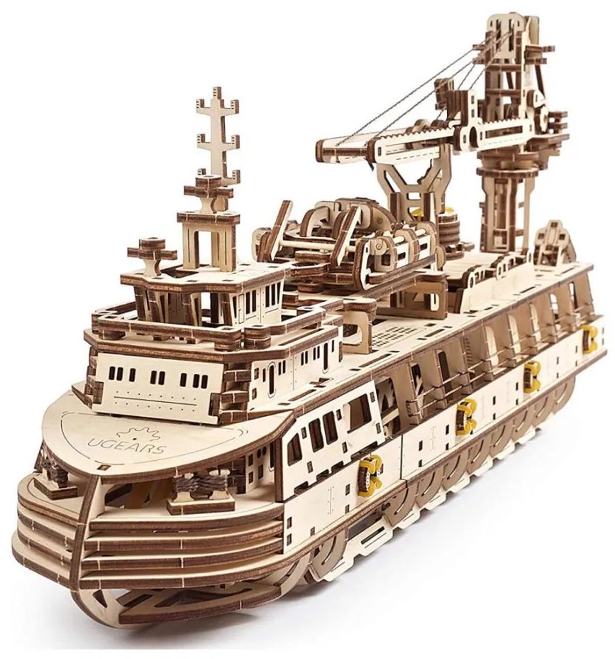 Ugears - 3D puzzle meccanico in legno Nave da ricerca