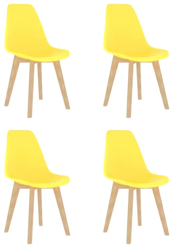 Sedie Da Pranzo 4 Pz Gialle İn Plastica /