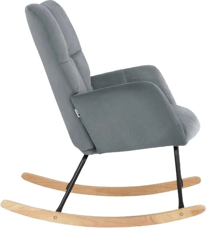 Poltrona a dondolo in velluto grigio Elza - Støraa