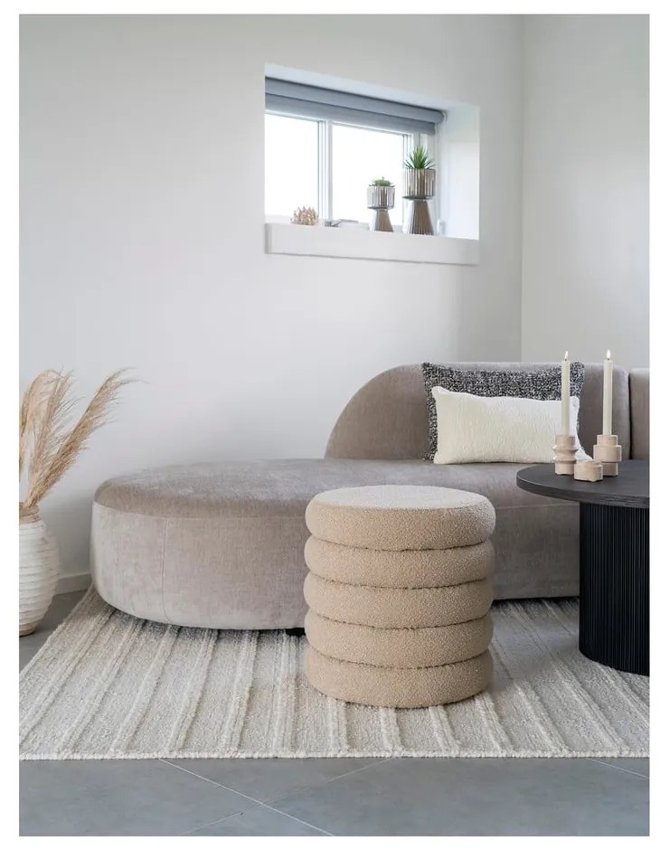 Sgabello in tessuto bouclé beige Brooklyn - House Nordic