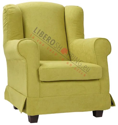 Poltrona imbottita BERGERE in tessuto sfoderabile Lime