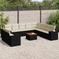 Set Divani da Giardino 11 pz con Cuscini in Polyrattan Nerocod mxl 90125