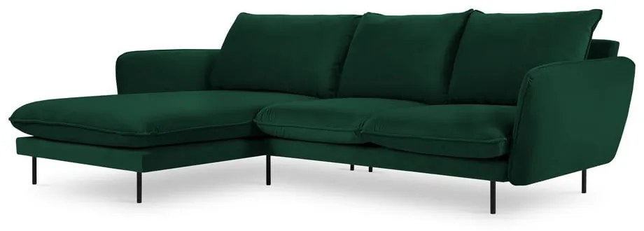 Divano angolare in velluto verde scuro (angolo sinistro) Vienna - Cosmopolitan Design