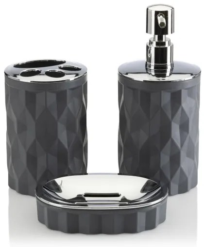 Set da bagno REINA 5 pz antracite/cromo