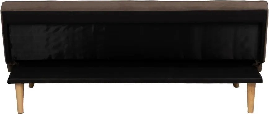 Divano marrone allungabile con rivestimento in ciniglia 175 cm – Ixia