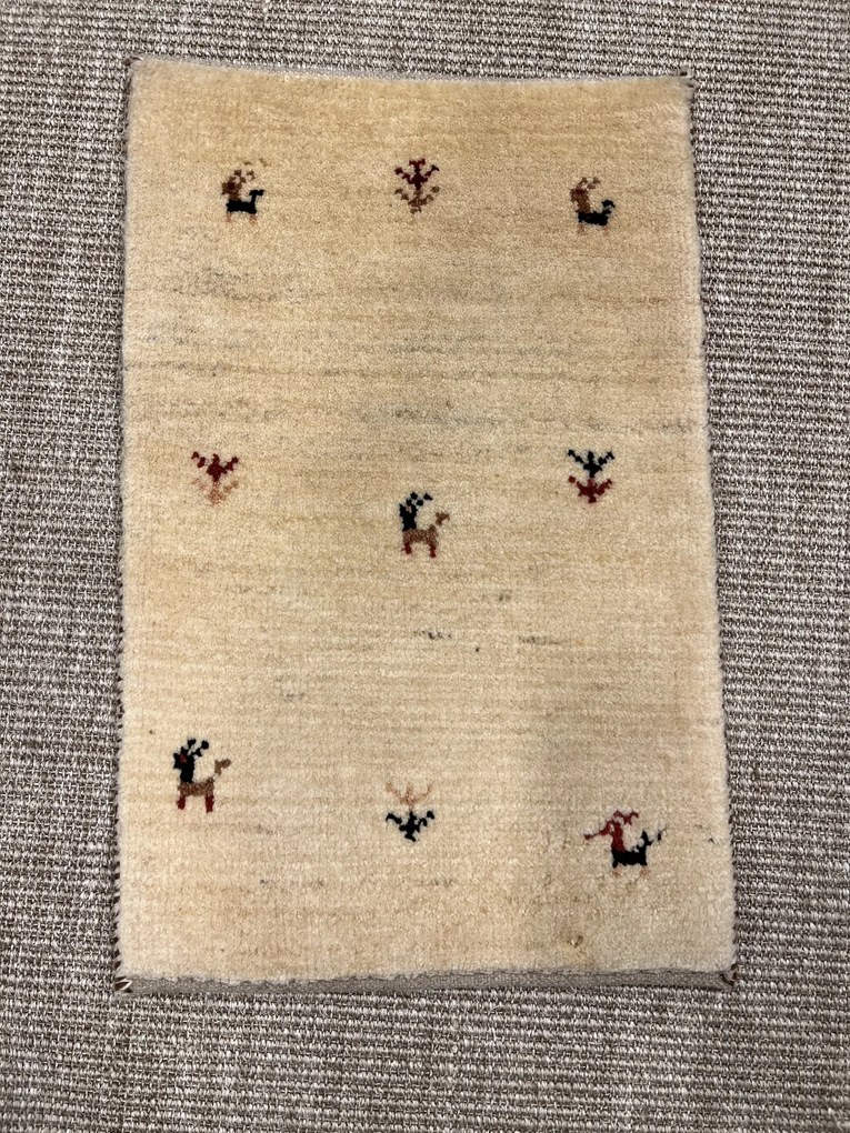 Gabbeh Tappeto 60 x 40 Beige (Iran) Annodato A Mano