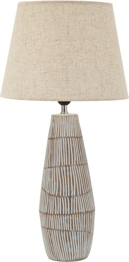 Lampada da tavolo color crema con paralume in tessuto (altezza totale 69,5 cm) Hanoi – Mauro Ferretti