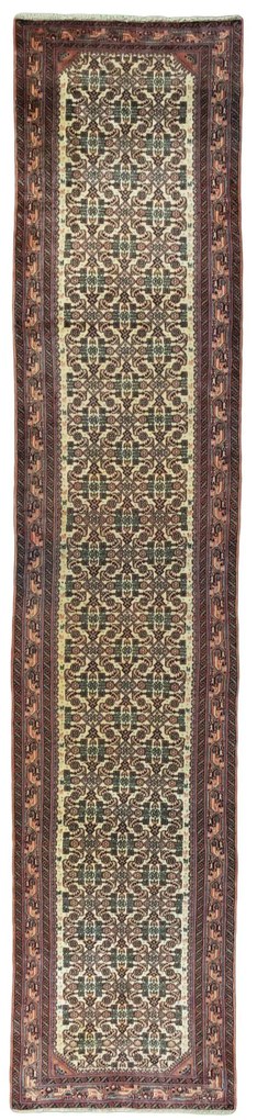 Hamedan Tappeto persiano 410x90 Beige (Iran) Annodato A Mano