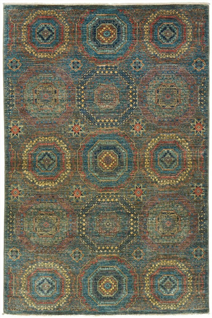 Mamluk Tappeto 120 x 190 Verde (Pakistan) Annodato A Mano